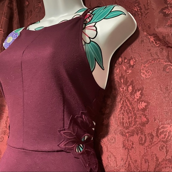 Free People Leaf Cutout Open Back Purple Dress - Picture 4 of 5